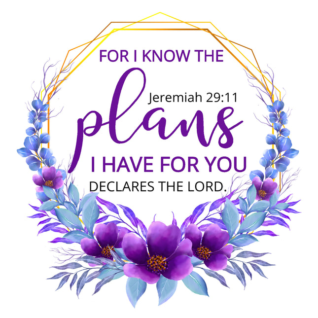 Jeremiah 29:11 Bible Verse Scripture 100% Cotton Fabric Panel Block AC313