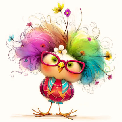 Quirky Humor Hen Bird 100% Cotton Fabric Panel Block AC3140