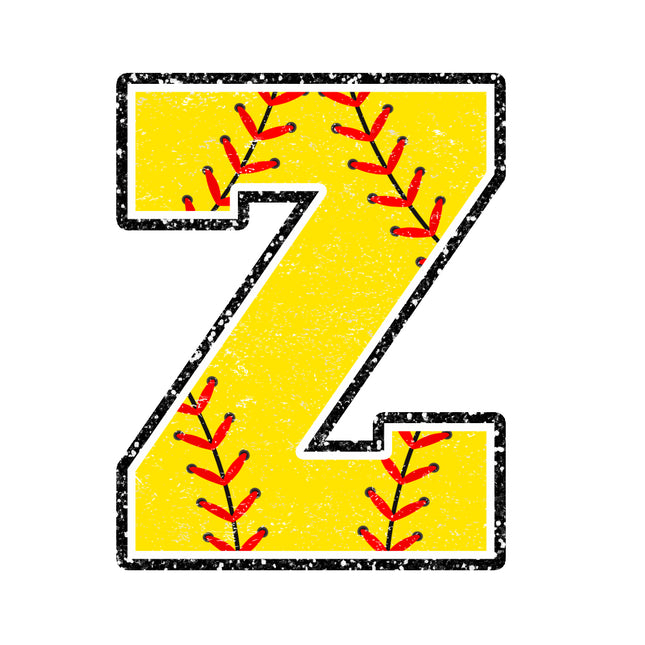 softball letter z fabric panel