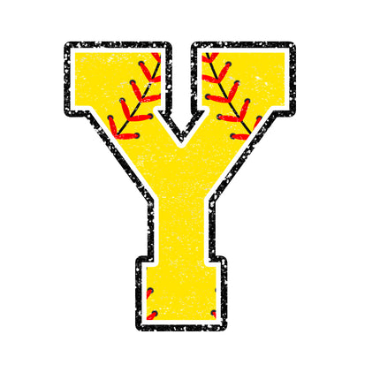 softball letter y fabric panel