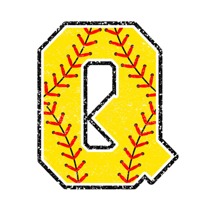 softball letter q fabric panel