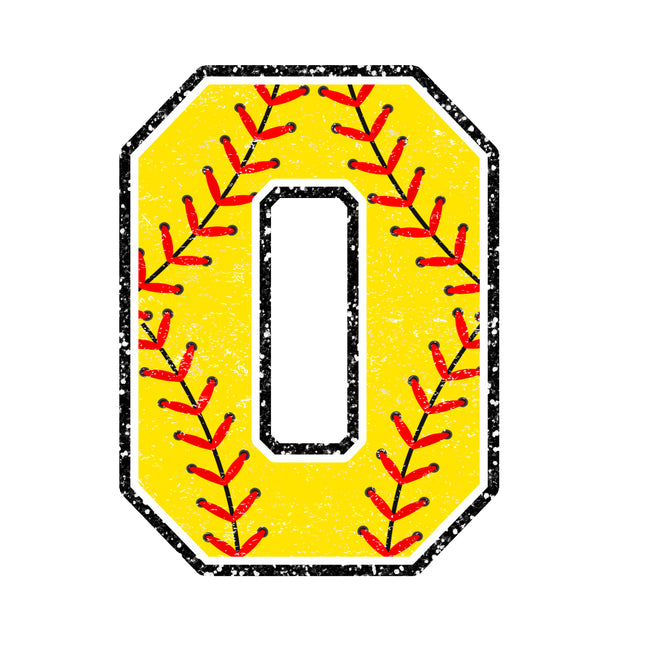 softball letter o fabric panel