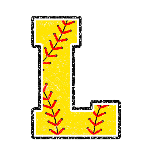 softball letter l fabric panel