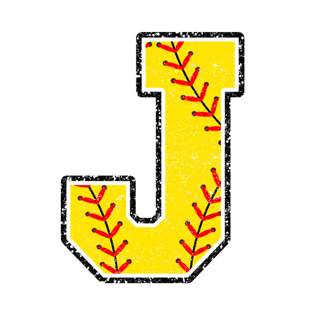 softball letter j fabric panel