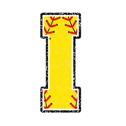 softball letter i fabric panel