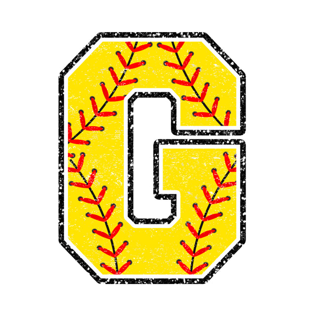 softball letter g fabric panel