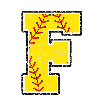 softball letter f fabric panel