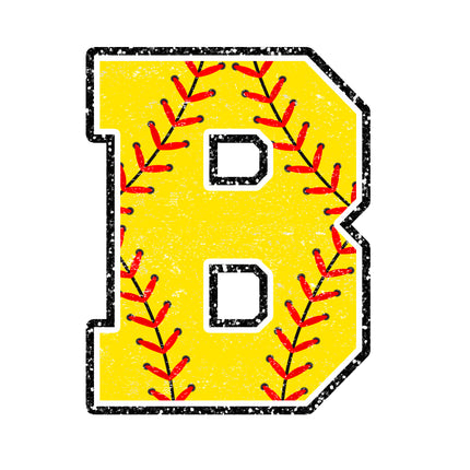 softball letter b fabric panel