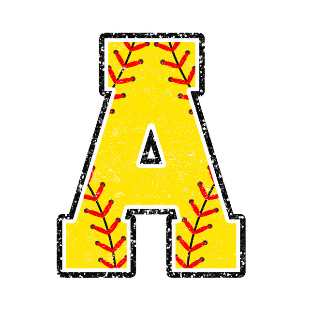 softball letter a fabric panel