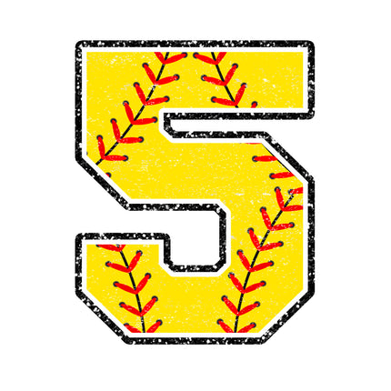 softball number 5 quilt block