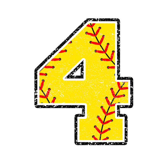 softball number 4 fabric panel