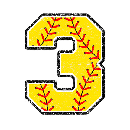 softball number 3 quilt block