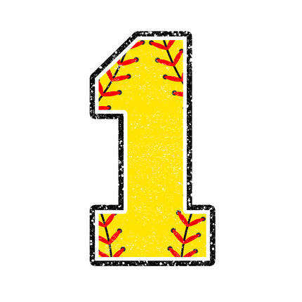 softball number 1 fabric panel