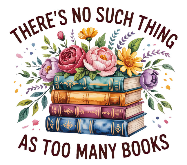 Stack of books with flowers fabric panel