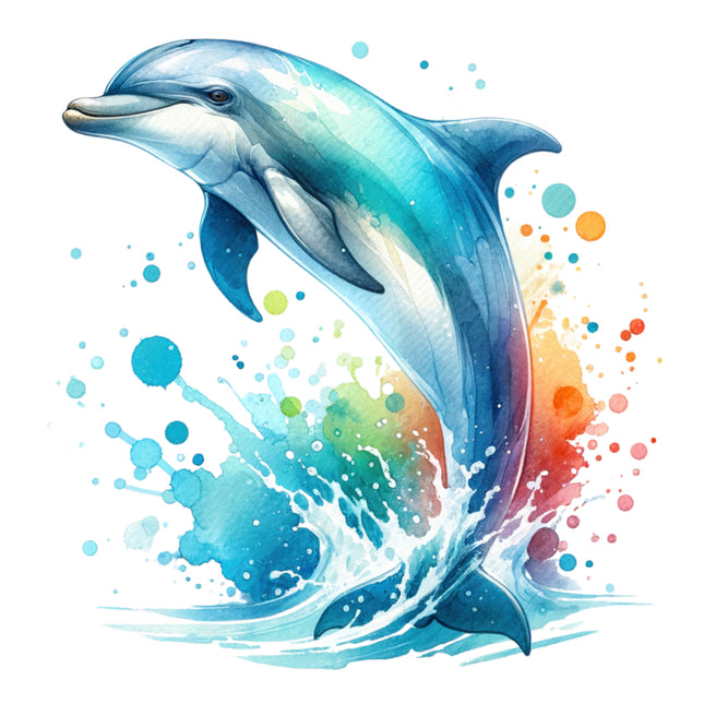 Colorful dolphin fabric panel