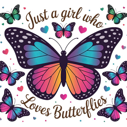 Just a girl who loves butterflies' fabric panel