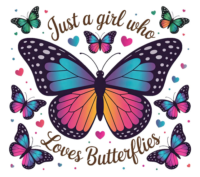 Just a girl who loves butterflies' fabric panel