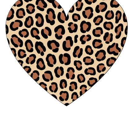 leopard print heart fabric panel