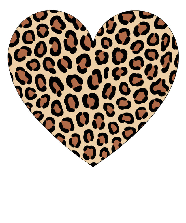 leopard print heart fabric panel