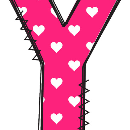 Letter 'Y' pink quilt panel