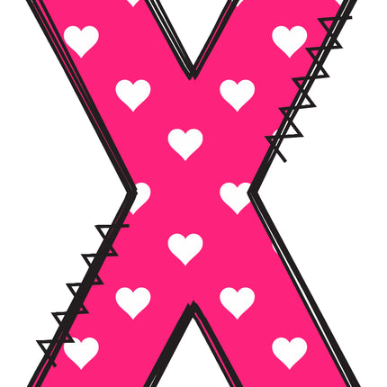 Pink letter 'X' pink quilt panel