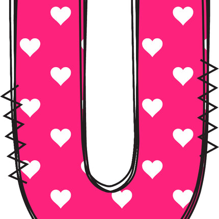 Letter 'U' pink quilt block
