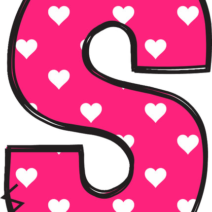 Letter 'S' pink quilt block