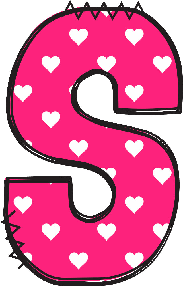 Letter 'S' pink quilt block