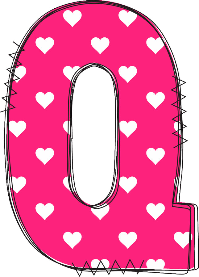 letter o pink quilt block