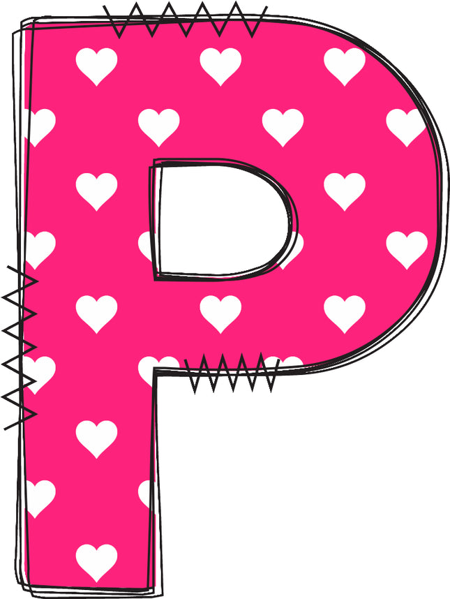 letter p pink quilt block