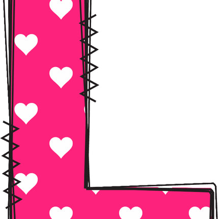 Letter 'L' pink quilt block