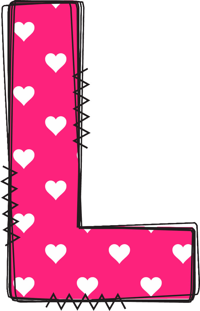 Letter 'L' pink quilt block