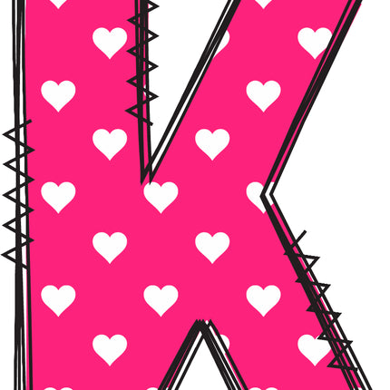 Letter 'K' pink quilt block