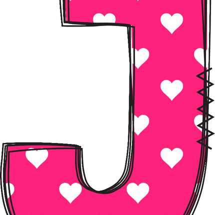 Letter 'J' pink quilt block