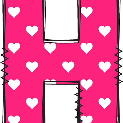 Pink letter 'H' pink quilt block