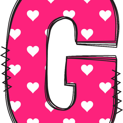 Letter 'G' pink quilt block