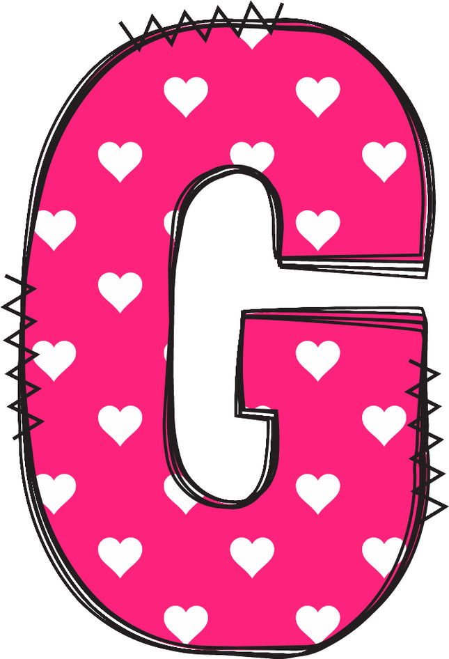 Letter 'G' pink quilt block