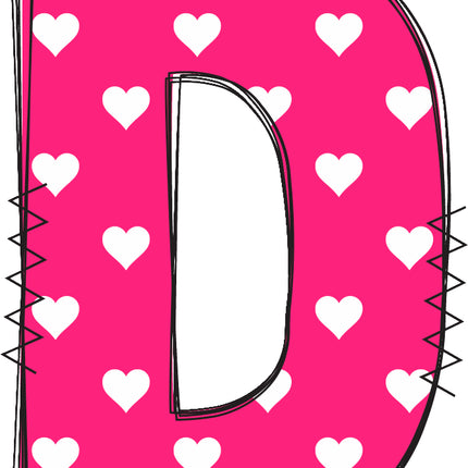 letter D pink quilt block