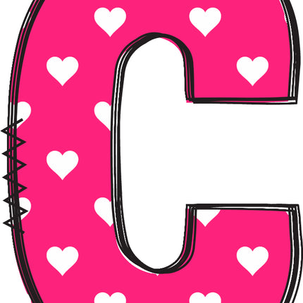 letter C pink quilt block