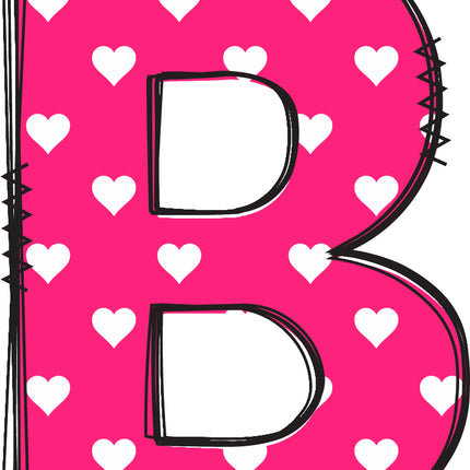 letter B pink quilt block