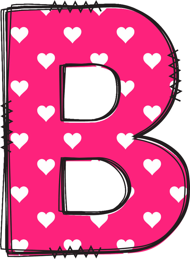 letter B pink quilt block