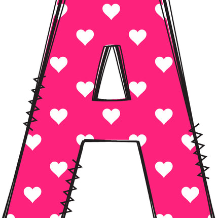letter a pink quilt block