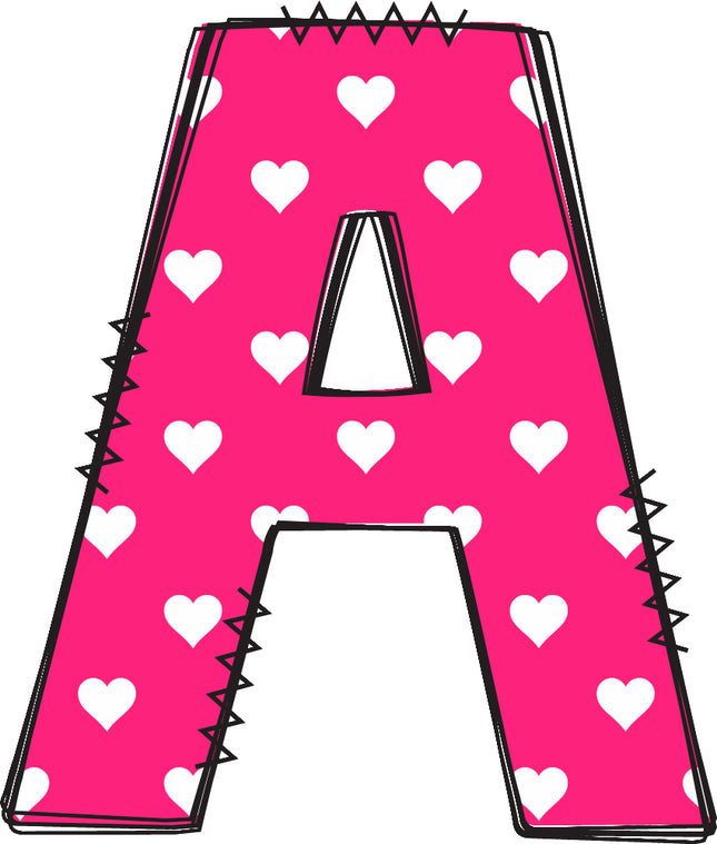 letter a pink quilt block