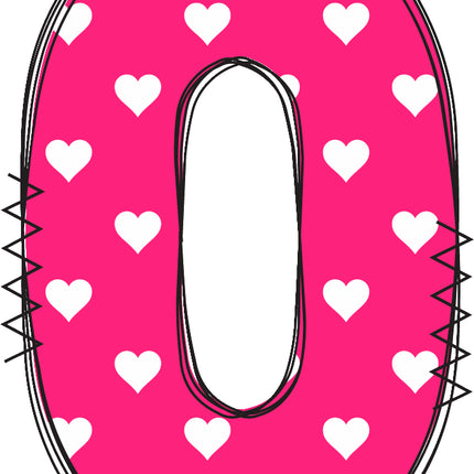 letter 0 pink quilt block