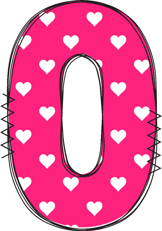 letter 0 pink quilt block