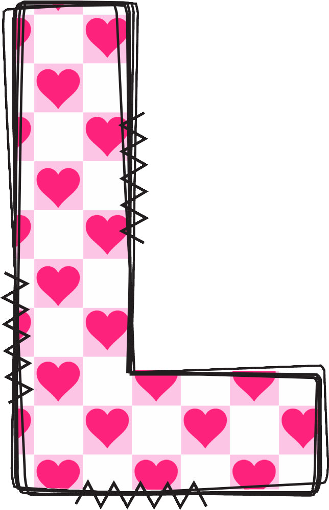 initial L quilt panel