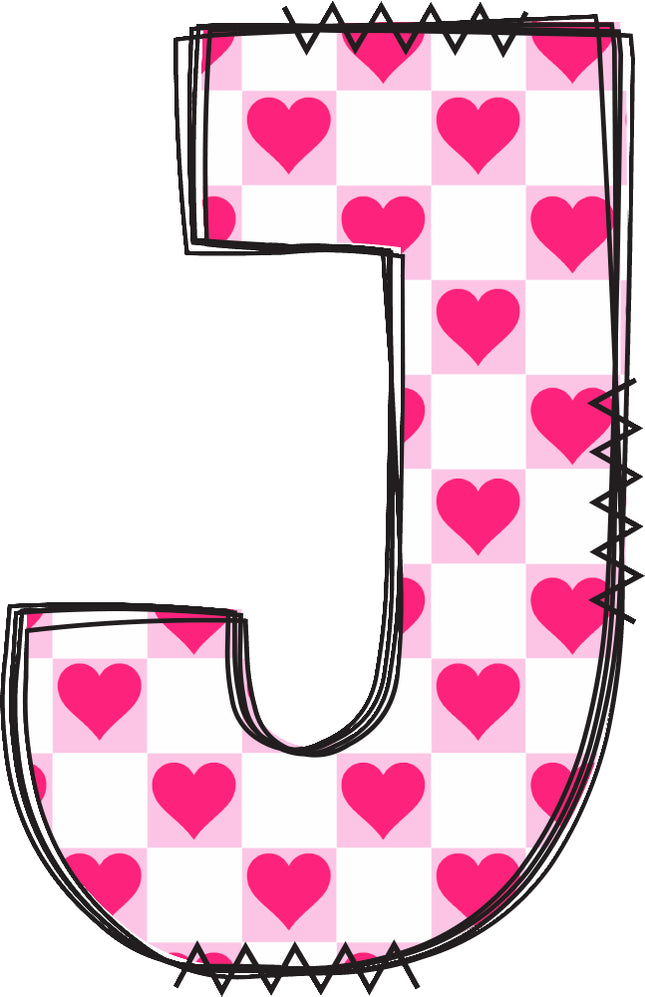 initial J quilt panel