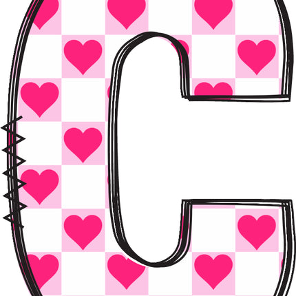 initial C quilt panel