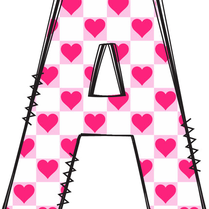 initial A quilt panel