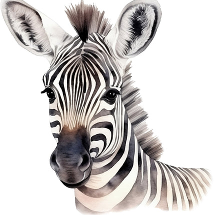 Close-up of a zebra's head fabric panel
